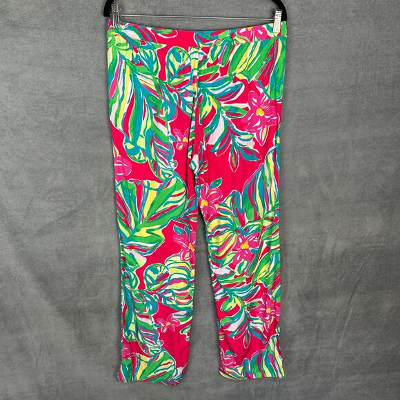 Lilly Pulitzer Pants Womens Medium Pink Cambridge Palazzo Jungle Tumble Resort - Picture 6 of 15